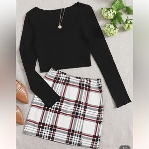 2 piece shirt and skirt set